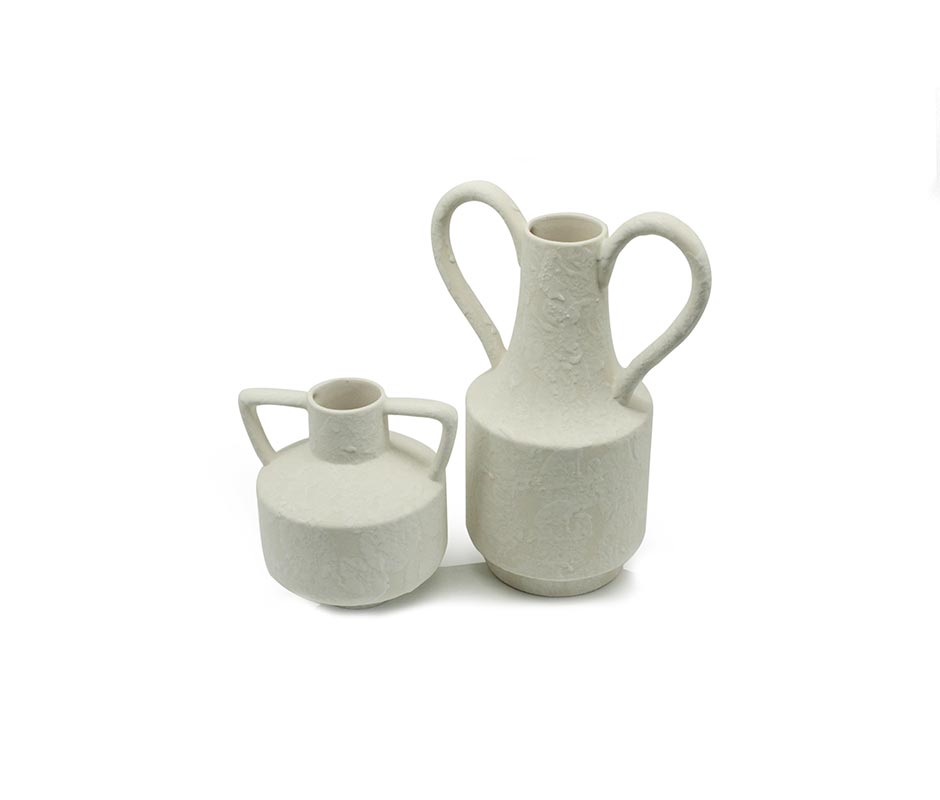 Lithic Vase, White, 23×15.5×33.5cm, 7973