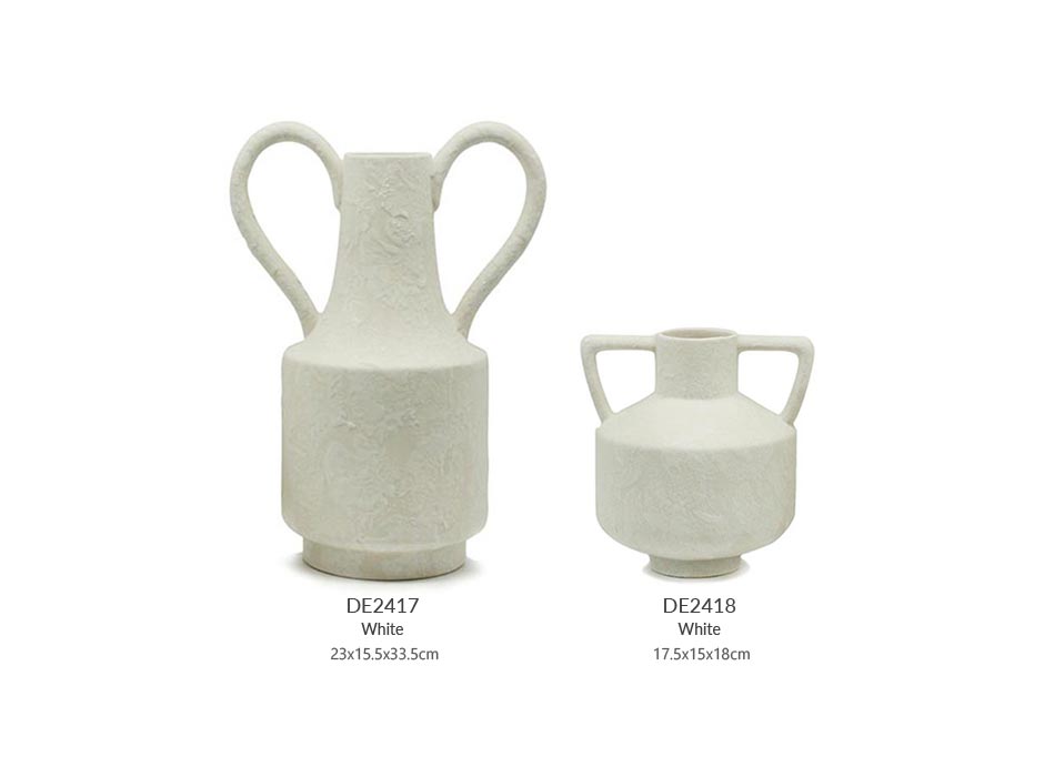Lithic Vase, White, 23×15.5×33.5cm, 7973