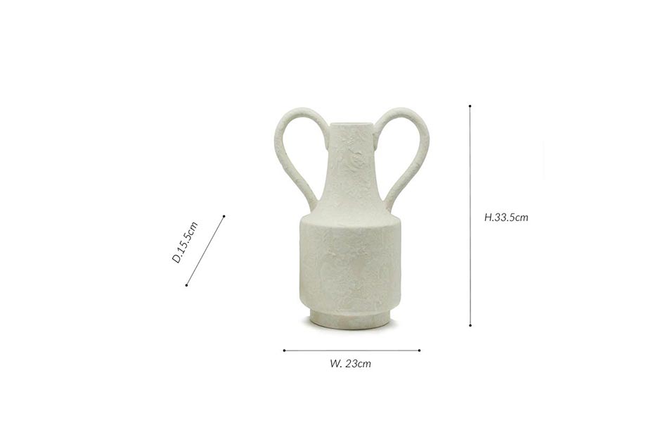Lithic Vase, White, 23×15.5×33.5cm, 7973