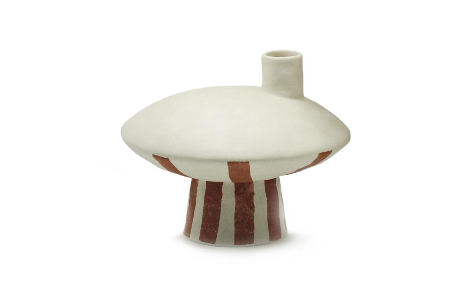 Niro Vase, White/Brown, Ø28x25cm, 8434