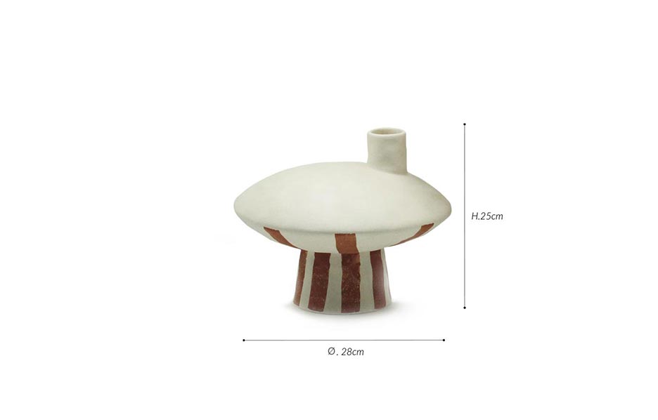 Niro Vase, White/Brown, Ø28x25cm, 8434