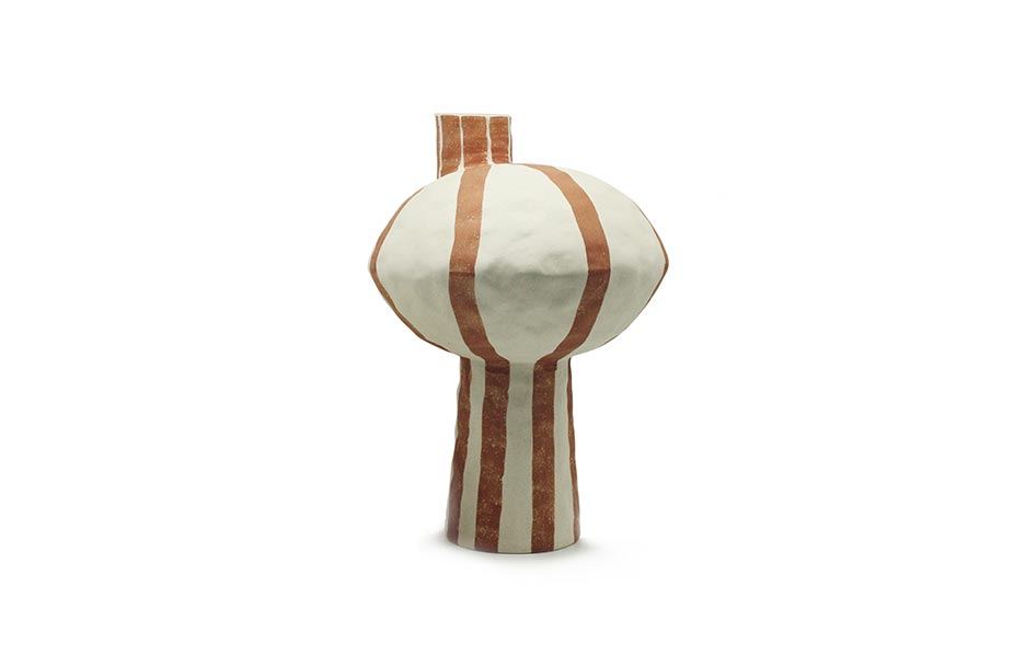 Niro Vase, White/Brown, Ø27x40cm, 8433