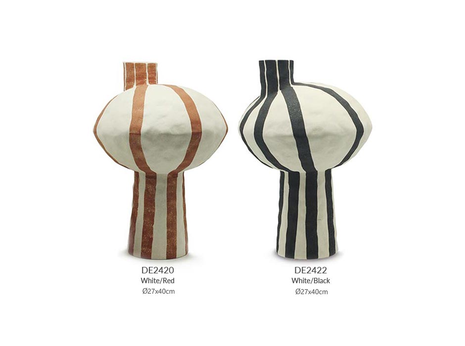 Niro Vase, White/Brown, Ø27x40cm, 8433