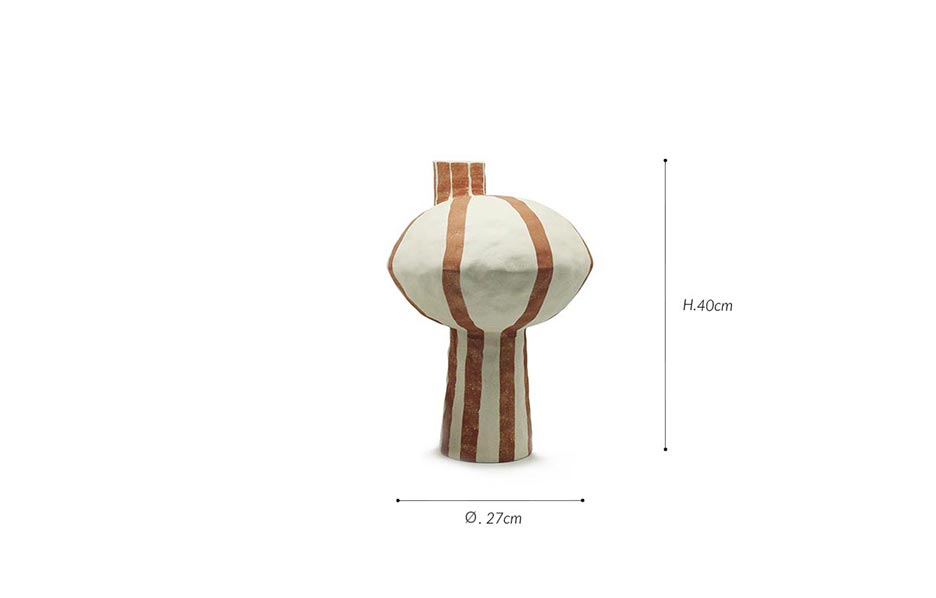 Niro Vase, White/Brown, Ø27x40cm, 8433
