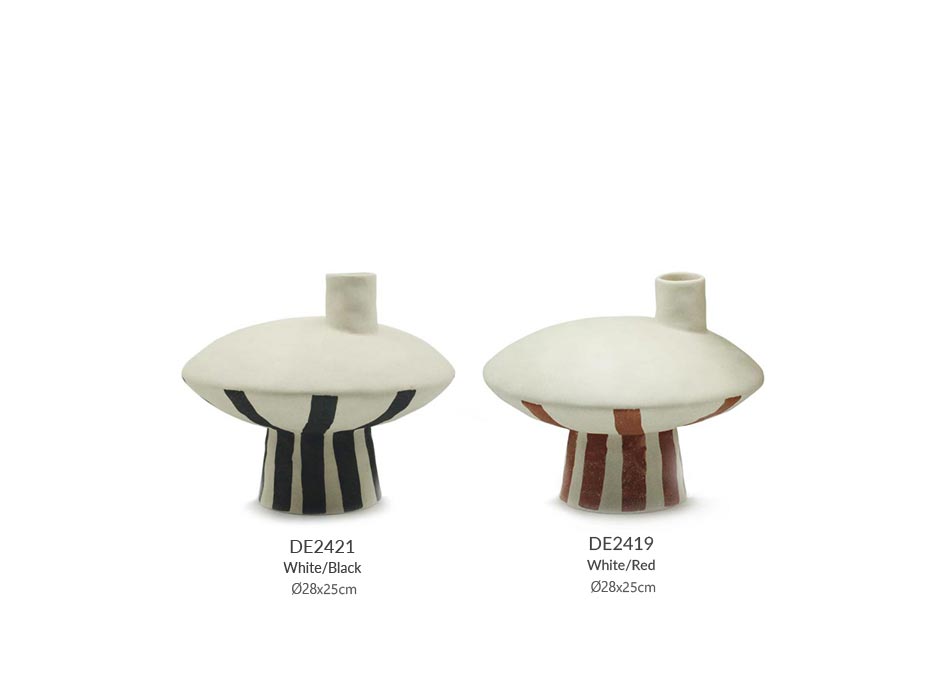 Niro Vase, White/Black, Ø28x25cm, 8434