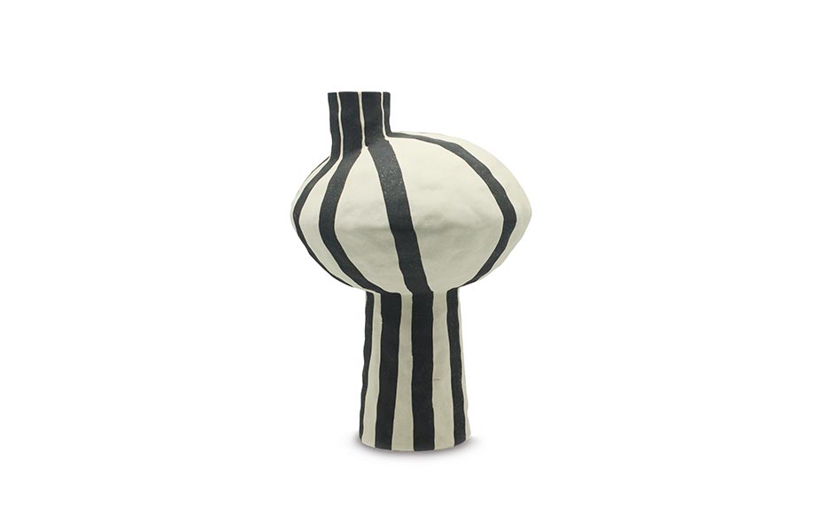 Niro Vase, White/Black, Ø27x40cm, 8433