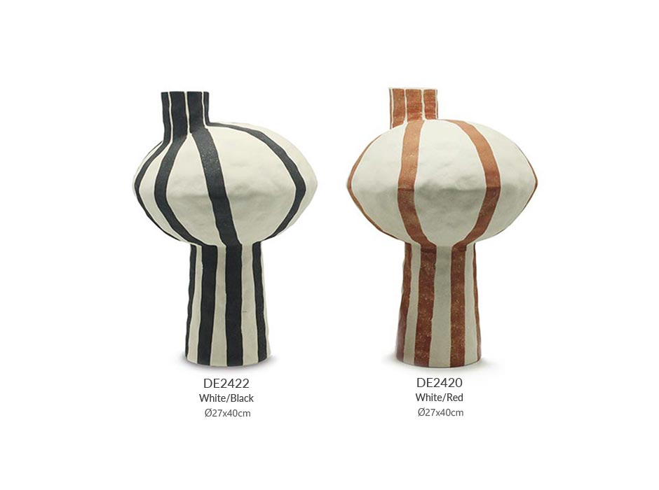 Niro Vase, White/Black, Ø27x40cm, 8433