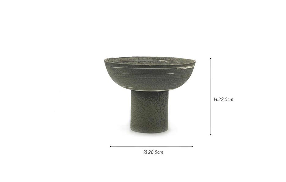 Grace Centerpiece, Gray, Ø28.5×22.5cm, 8216