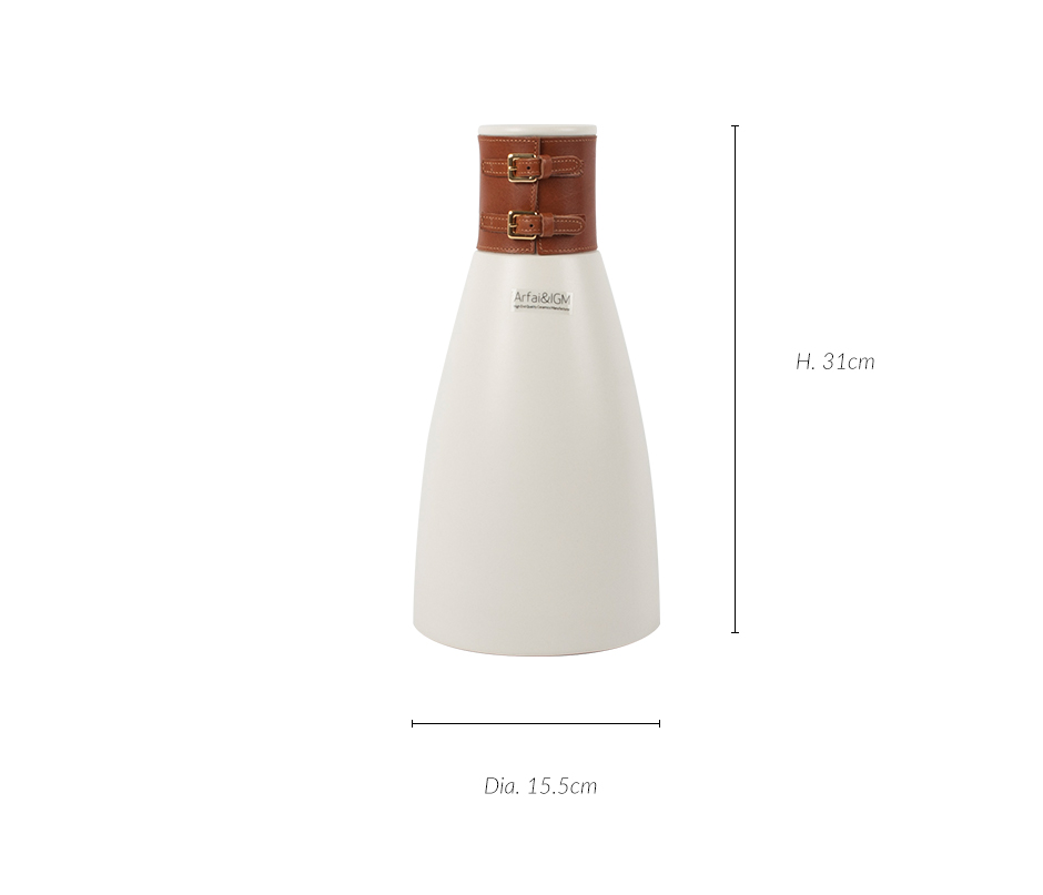 LUSITANA VASE, White matt, Dia. 15.5 x 31cm, 1161L