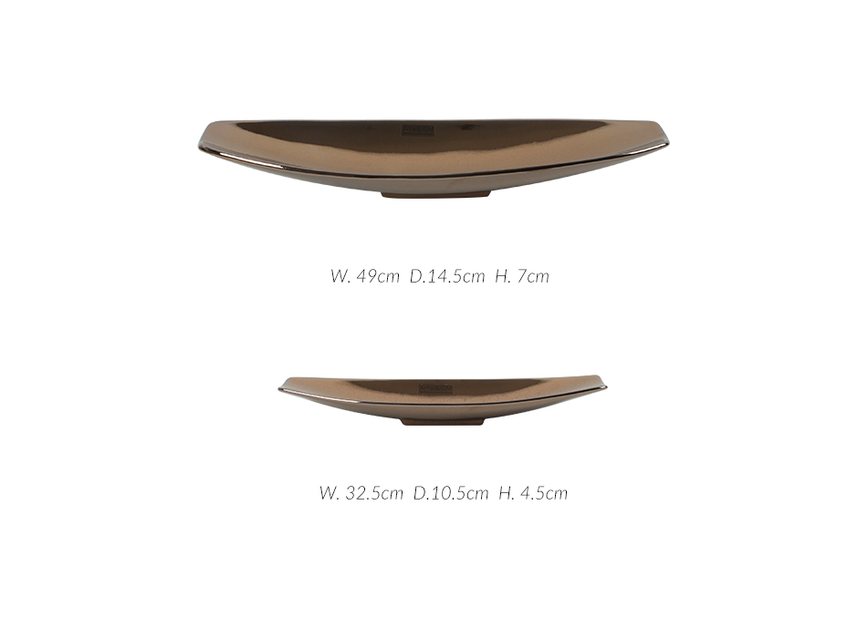SLIM OVAL TABLE CENTER MS, Metalized Gold, 49 x 14.5 x 7cm, 1433