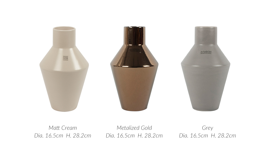CANECO VASE IMS, Cream, Dia. 16.5 x 28.2cm, 1711