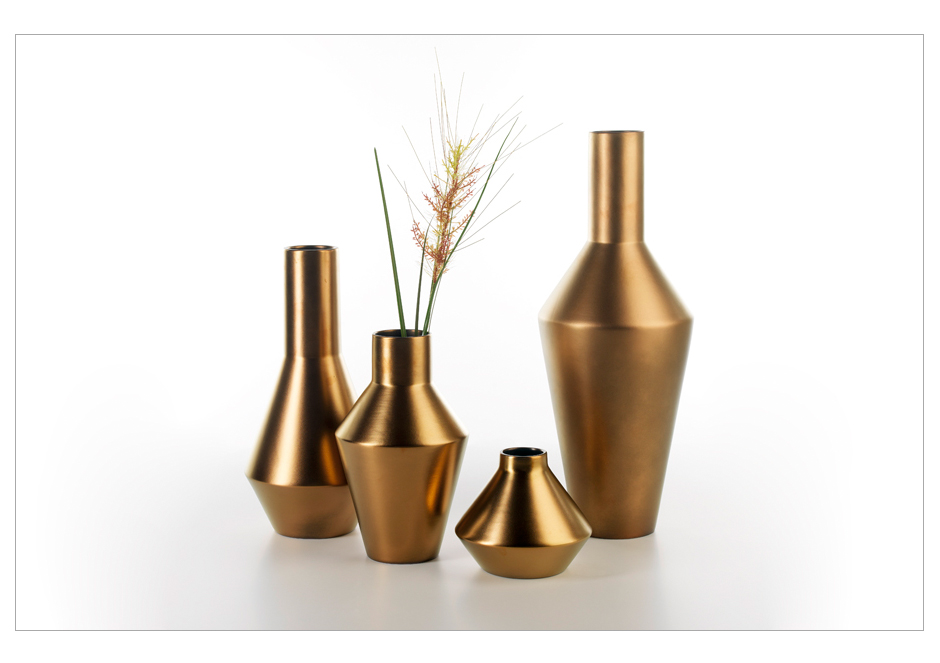 CANECO VASE BS, Metalized Gold, Dia. 20 x 52cm, 1713