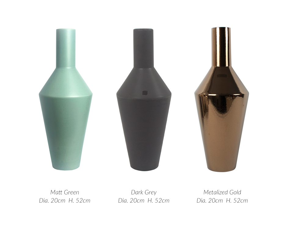 CANECO VASE BS, Metalized Gold, Dia. 20 x 52cm, 1713