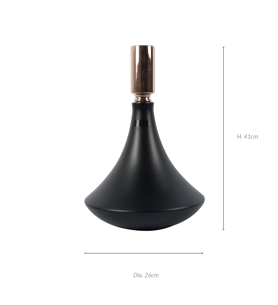 BALLET VASE SS W/LID BLACK, Black matt, Dia. 26 x 41cm, 1740T