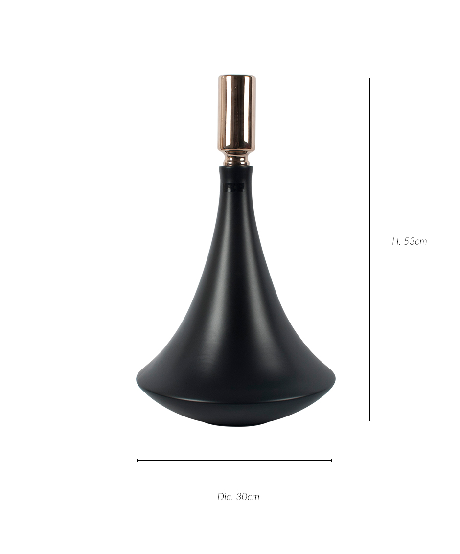 BALLET VASE MS w/LID BLACK, Black matt, Dia. 30 x 53cm, 1741T