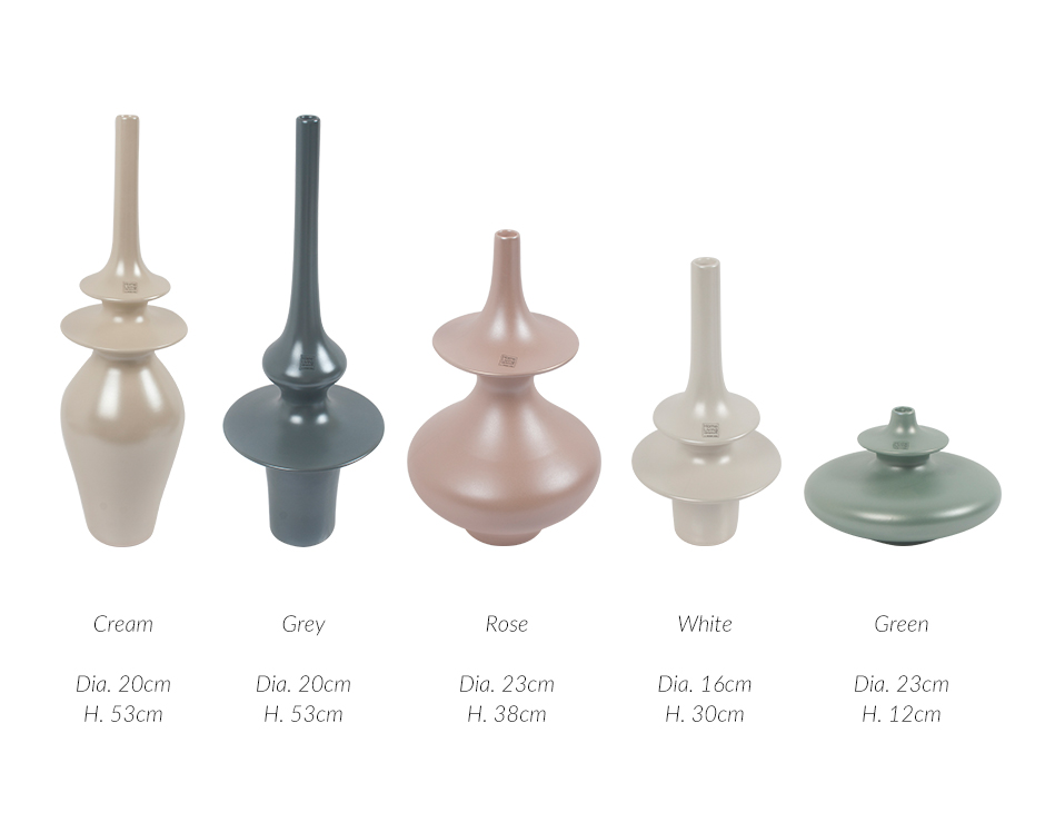 ANTENNA VASE, Matt Grey, 20 x 53cm, 2184