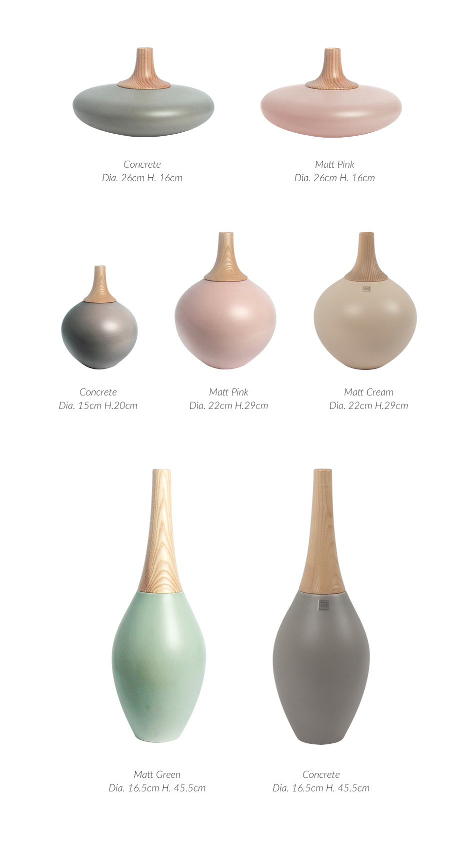 Spinner Vase Woody BIG, Matt Green, 16.5 x 45.5cm, 2265W