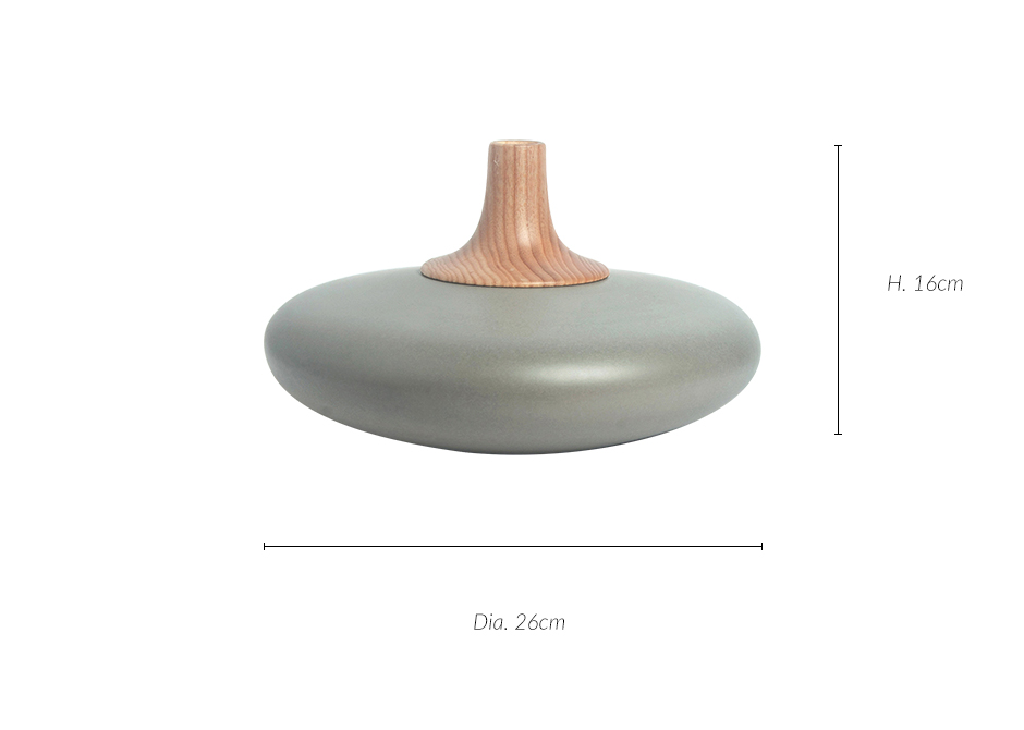 Spinner Vase Woody SM, Concrete, 26 x 16cm, 2267W
