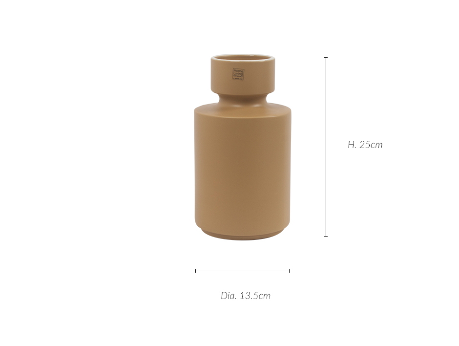 TUNE VASE MD, Dark Caramel Matt, 13.5 x 13.5 x 25cm, 2481