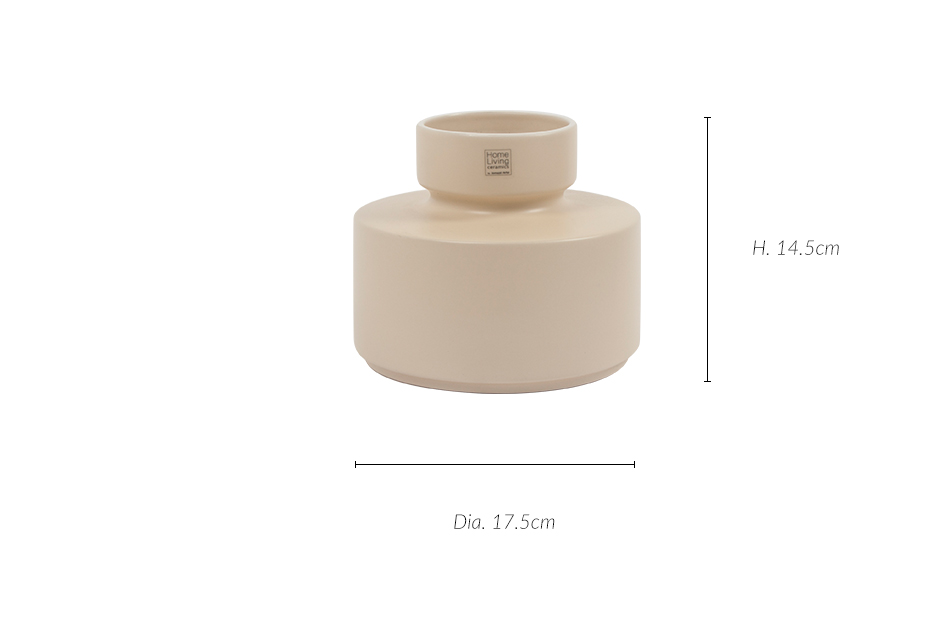TUNE VASE SM, Cream Matt, 17.5 x 17.5 x 14.5cm, 2482