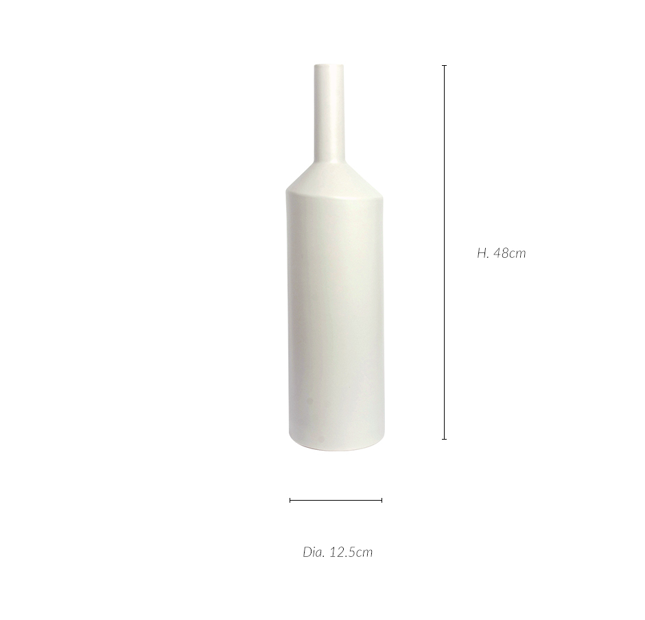 Bottle Vase Bg, Matt Grey, 12.5 x 48cm, 2493