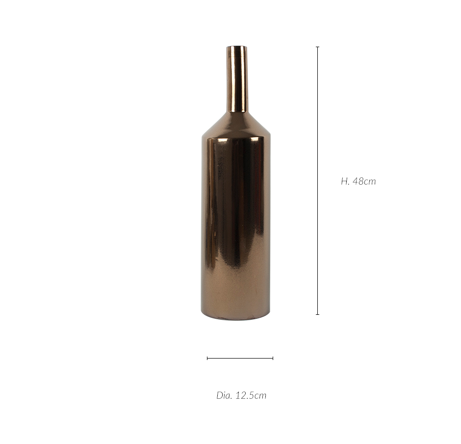 Bottle Vase Bg, Reactive Gold, 12.5 x 48cm, 2493