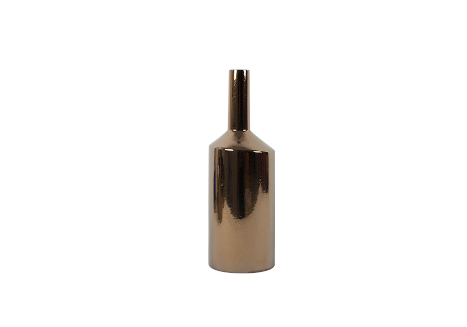 Bottle Vase Md, Reactive Gold, 11 x 33cm, 2494