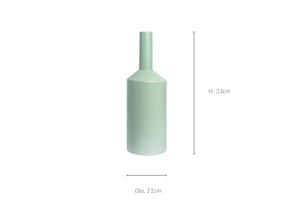 Bottle Vase Md, Matt Green, 11 x 33cm, 2494