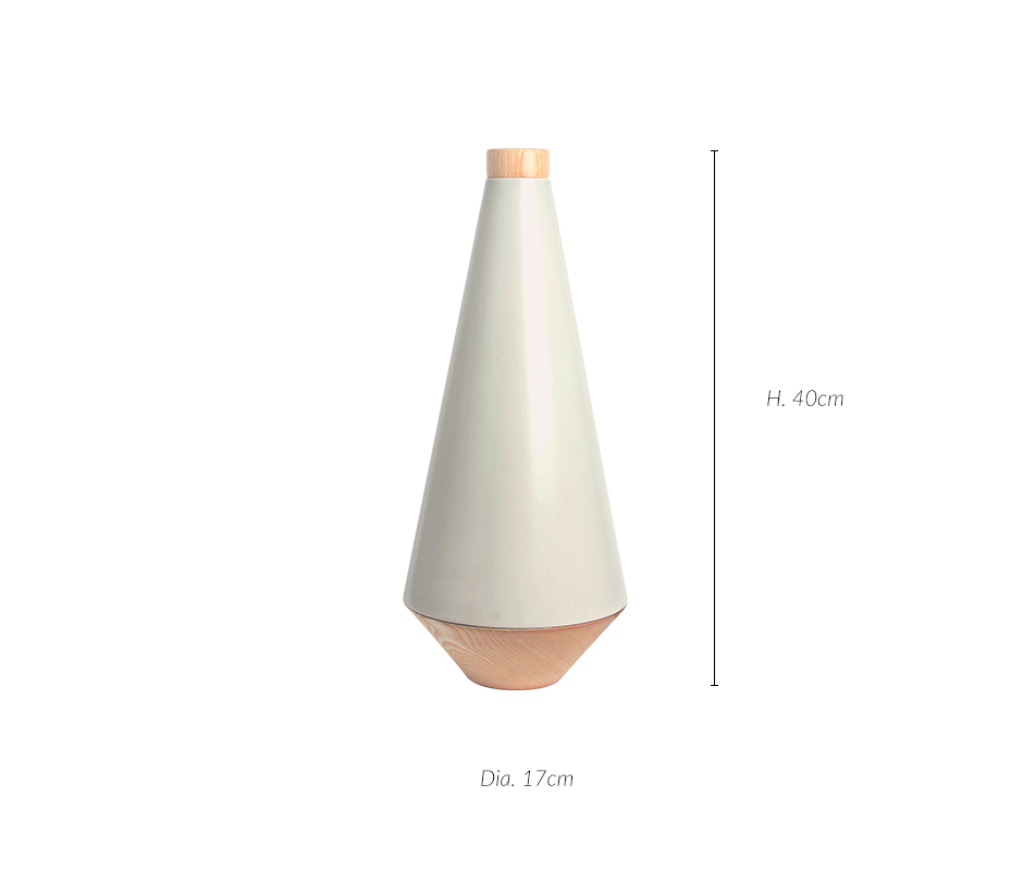 UFO Vase Bg. Matt Grey, 17 x 40cm, 2500