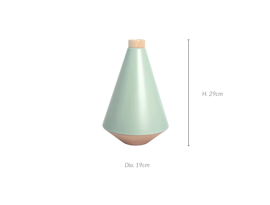 UFO Vase Md, Matt Green, 19 x 29cm, 2501