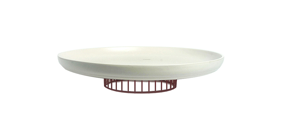 Rod Center, Matt White w. Red Iron, 31 x 6cm, 2513