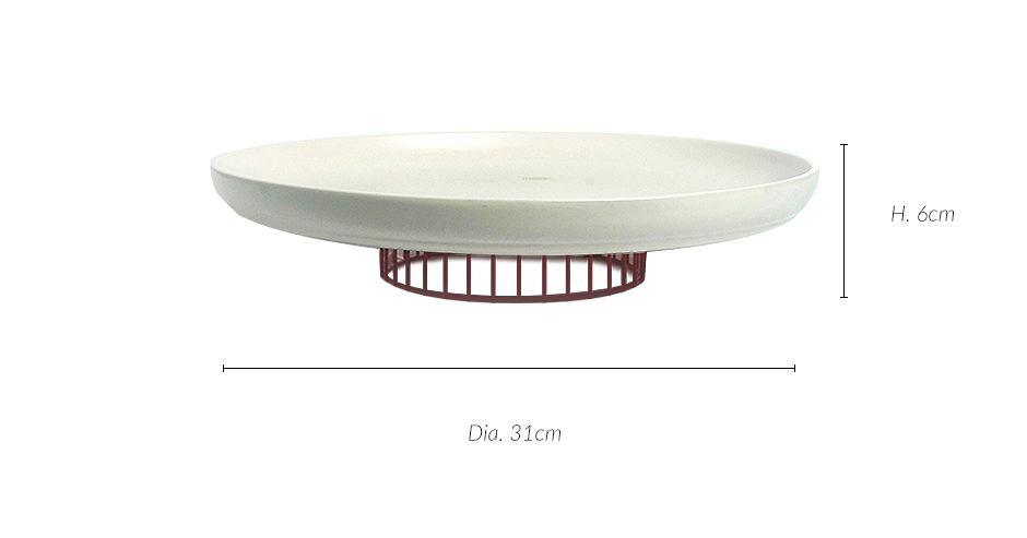 Rod Center, Matt White w. Red Iron, 31 x 6cm, 2513