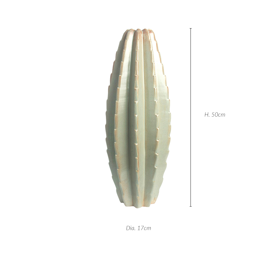 Cactus Vase Bg, Reactive Stone, 17 x 50cm, 2515