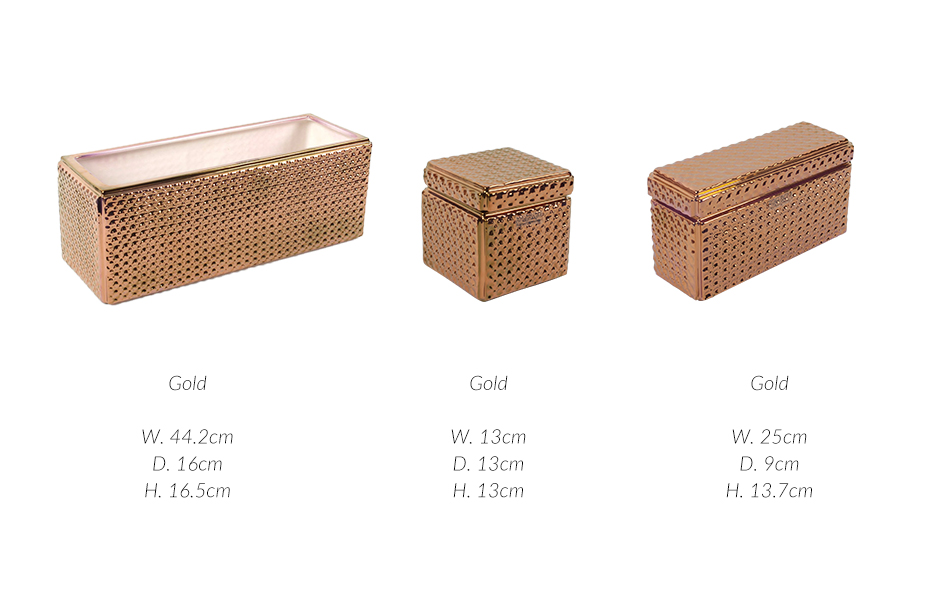 PANDORA BOX Square w/ LID, Gold, VD2250, 13 x 13 x 13cm, 3130
