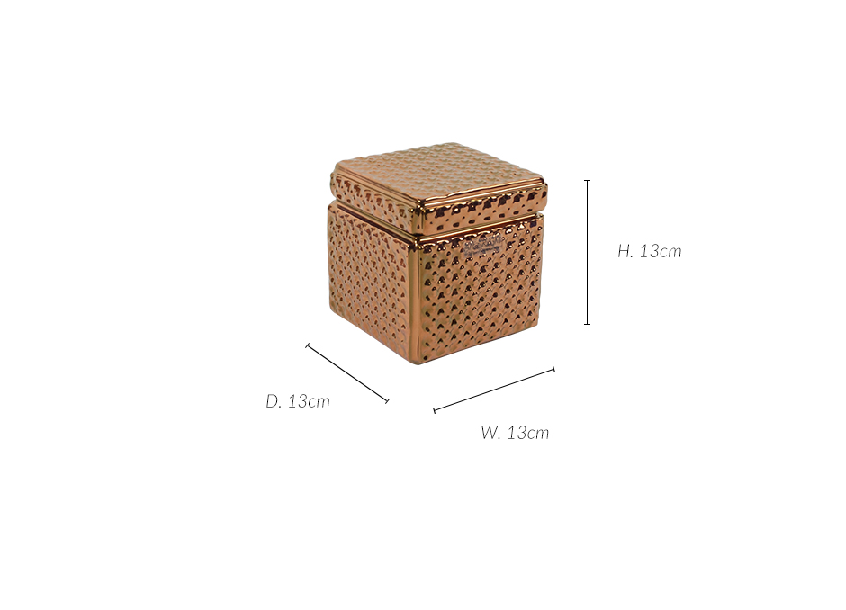 PANDORA BOX Square w/ LID, Gold, VD2250, 13 x 13 x 13cm, 3130