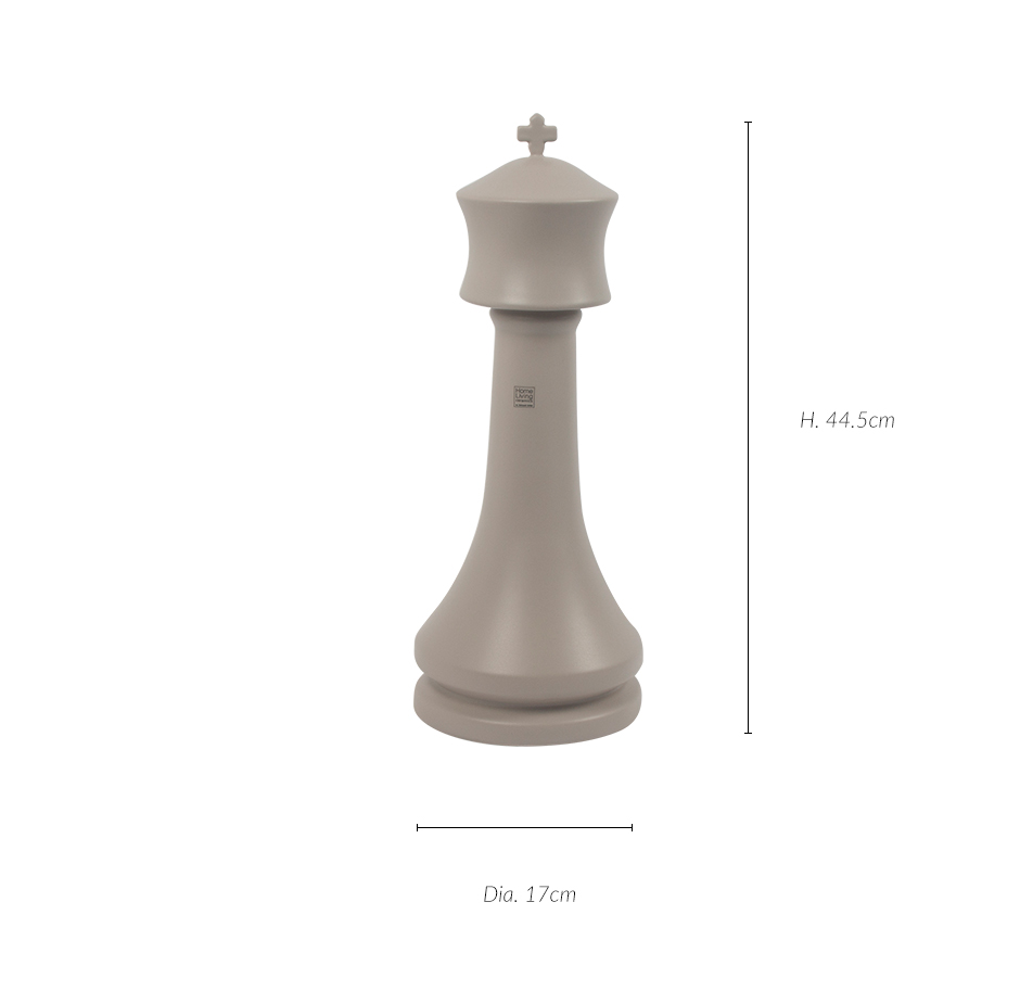 CHESS KING, Light Grey, 17 x 17 x 44.5cm, 6124