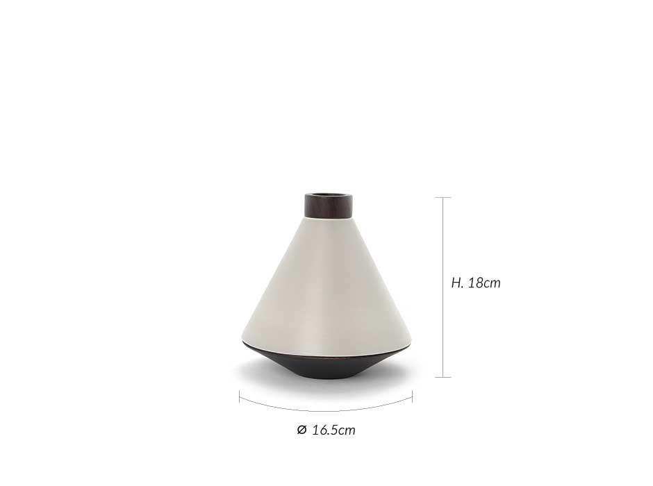 Ufo Woody vase Sm, GREY BETTON MATT, Ø16.5x18cm, 2502
