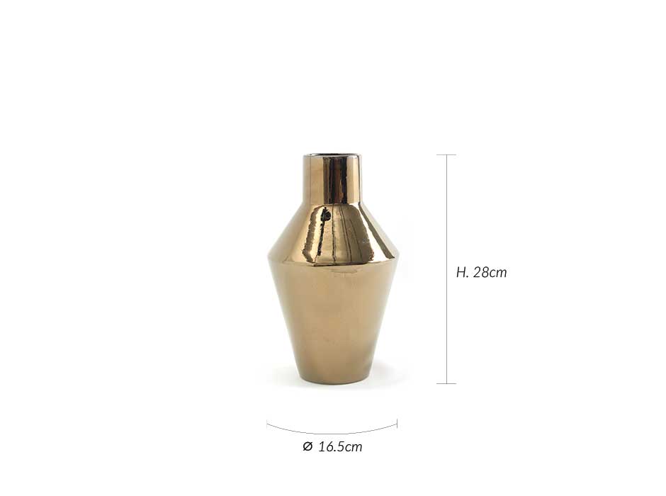 Intermedium Vase Caneco, METALIC GOLD, Ø16,5x28cm, 1711