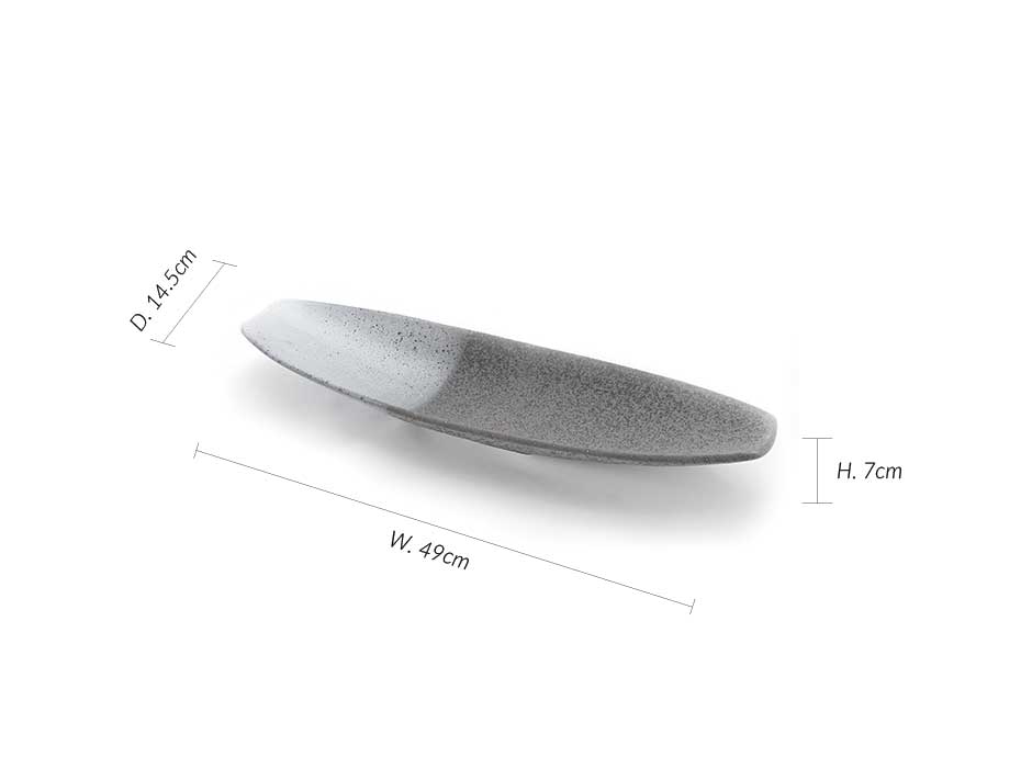 Medium Oval Table Centre, WHITE/BLACK, 49×14,5x7cm, 1433