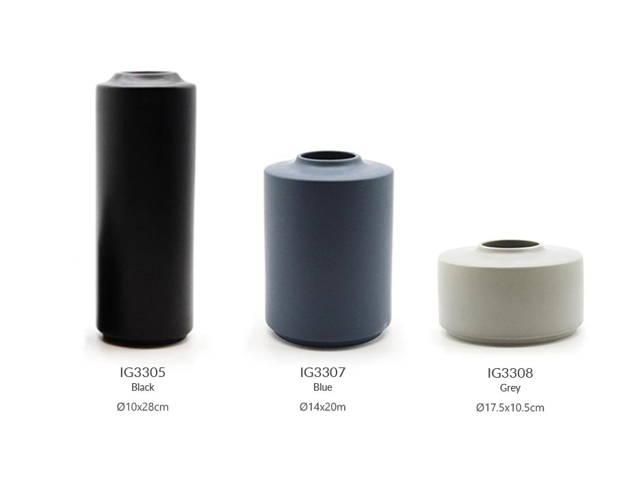 Cill Woody Vase Grey (S), Grey, Ø17.5×10.5cm, J2542