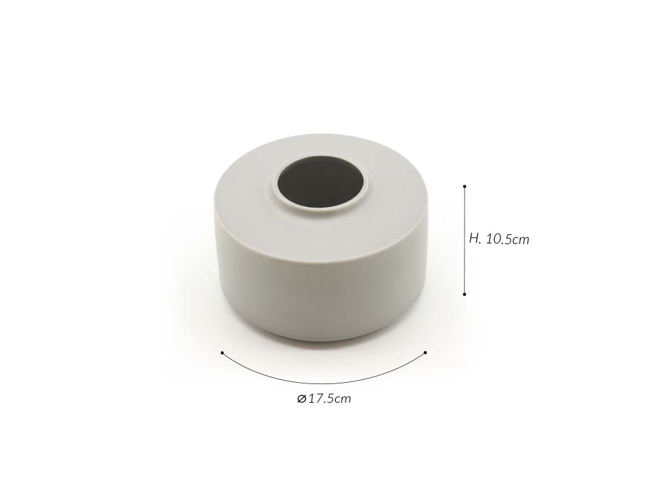 Cill Woody Vase Grey (S), Grey, Ø17.5×10.5cm, J2542