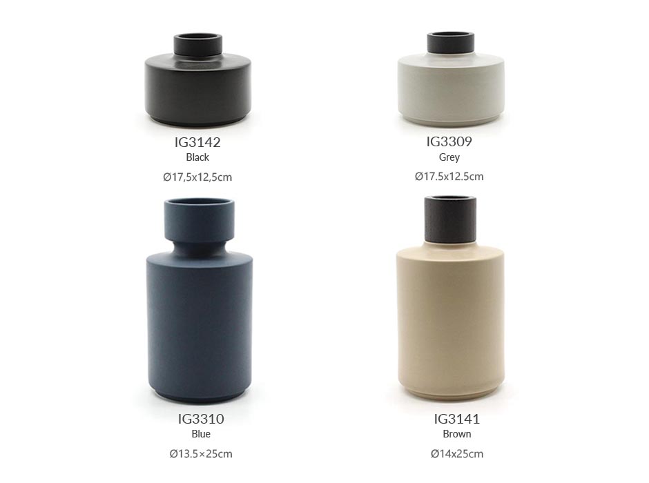 Cill Woody Vase Grey (S), Grey, Ø17.5×12.5cm, J2542W