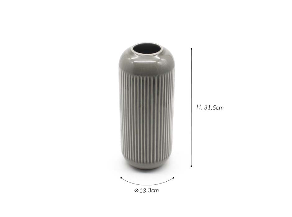 CAPSULE VASE (L), Grey, Ø13.3×31.5cm, 557