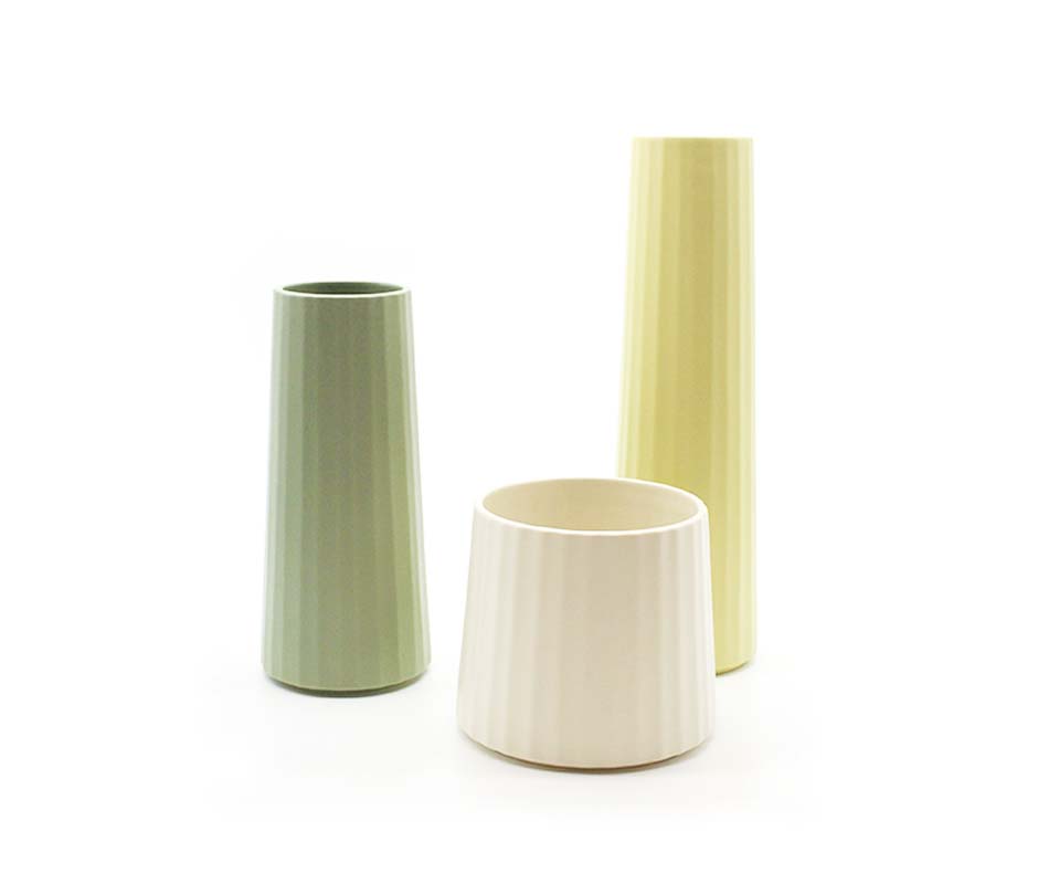 PILAR VASE (M), Green, Ø12×26cm, J2567