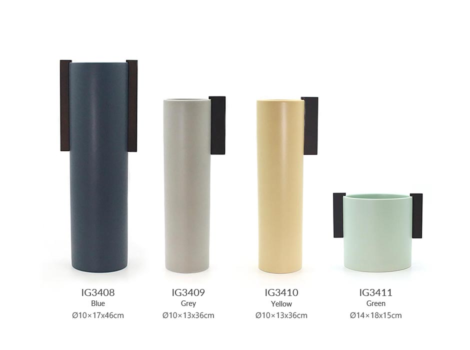 Cylinder vase (S), Yellow, Ø10×13x36cm, J1430W1