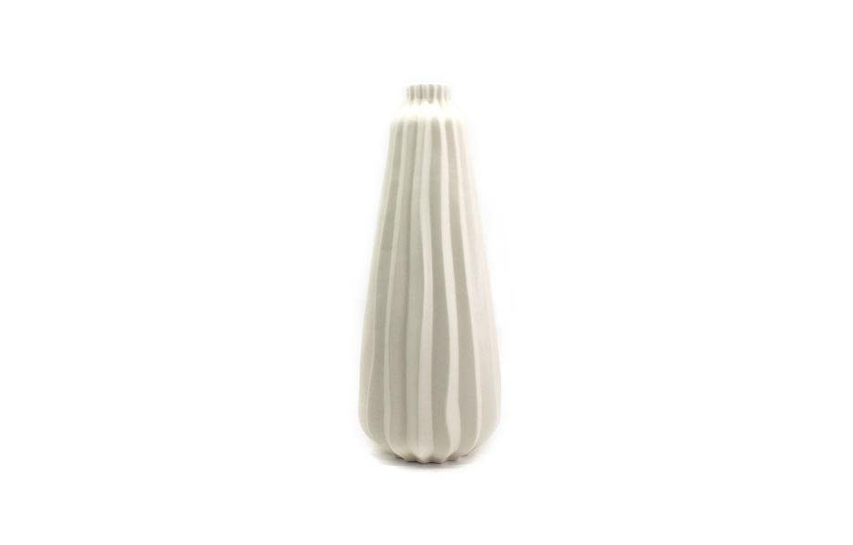 Artichoke vase bg, White, Ø20x50cm, J2595