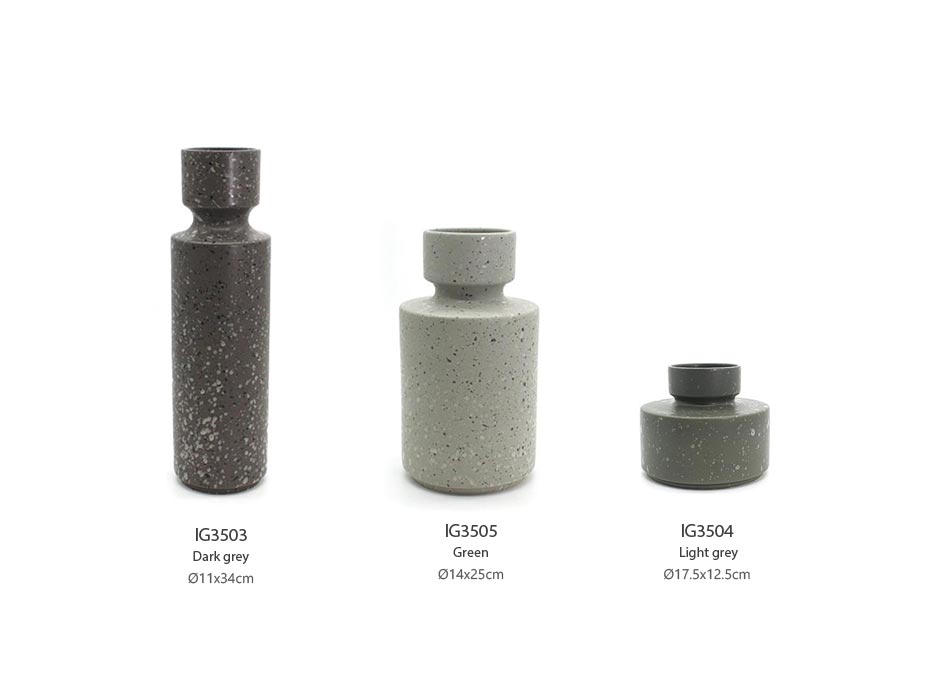 Tune vase L, Dark grey, Ø11x34cm, J2480