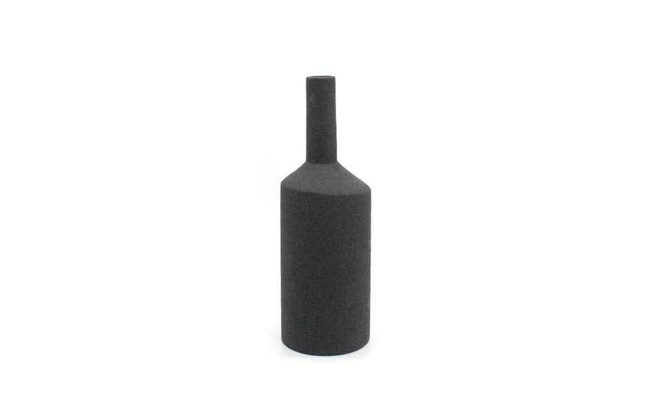 Bottle vase M, Dark grey, Ø11×33cm, J2494