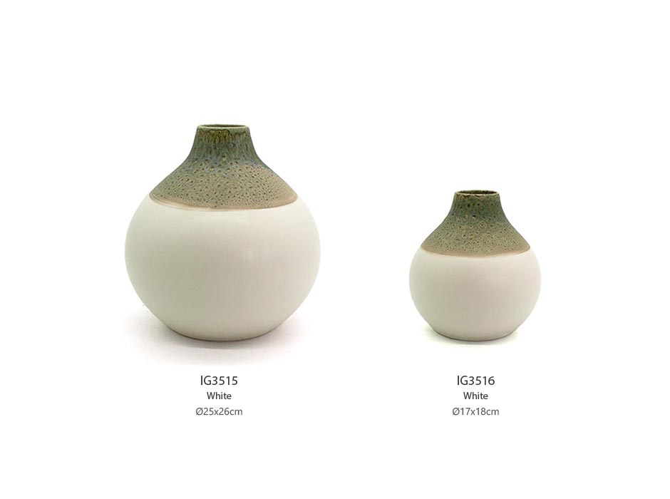 Sidney vase L, White, Ø25x26cm, 1701