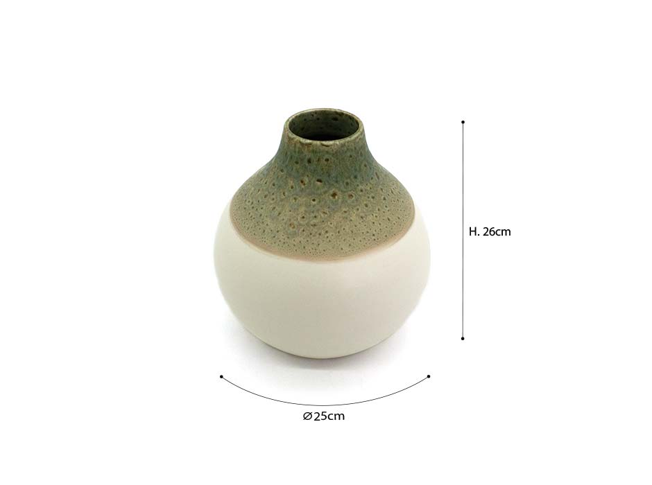 Sidney vase L, White, Ø25x26cm, 1701